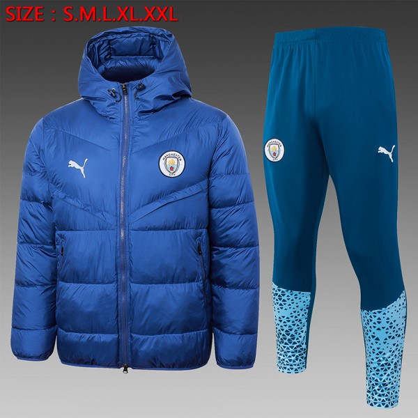 Abrigo Plumón Manchester City Conjunto Completo 2024 2025 Azul 2